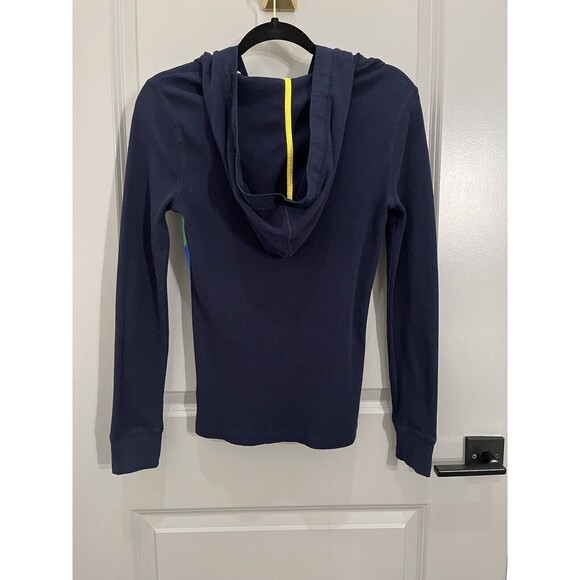 Ralph Lauren Active Womens Waffle Knit Yellow Green Navy Red Preppy Hoodie Small - Picture 5 of 10